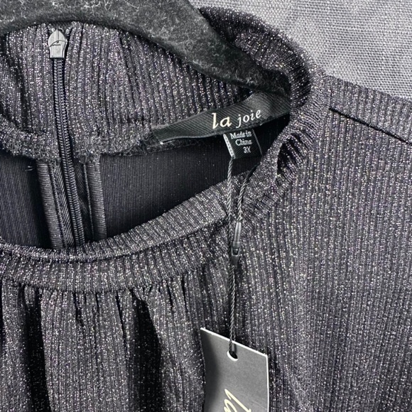 La Joie Sparkly Black Long Sleeve Turtleneck Size 3X - Picture 5 of 8